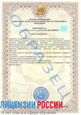 Образец сертификата соответствия (приложение) Николаевск-на-Амуре Сертификат ISO 27001